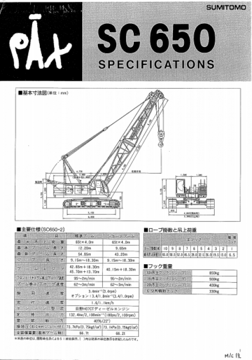 Crawler Crane - Sumitomo Sc650 